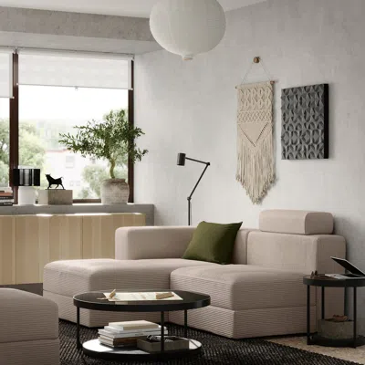 Ikea Jättebo 2.5-seat Mod Sofa With Chaise, Left With Headrest/samsala Gray-beige, Width: 74 3/4 "