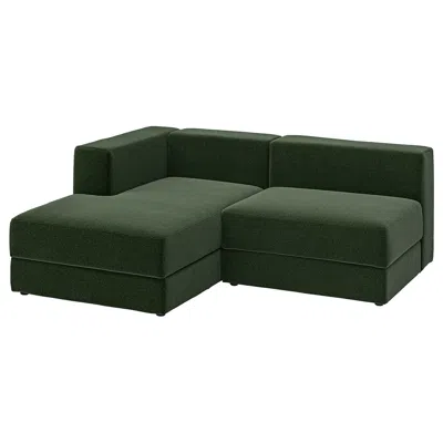 Ikea Jättebo 2.5-seat Mod Sofa With Chaise, Left/johanneshov Dark Green, Width: 74 3/4 "