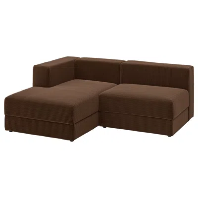 Ikea Jättebo 2.5-seat Mod Sofa With Chaise, Left/samsala Dark Brown, Width: 74 3/4 "