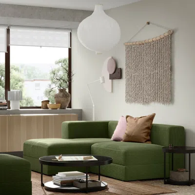 Ikea Jättebo 2.5-seat Mod Sofa With Chaise, Left/samsala Dark Yellow-green, Width: 74 3/4 "