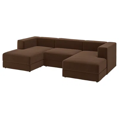 Ikea Jättebo 3.5-seat Mod Sofa With Chaise, Armrests Samsala/dark Brown, Width: 112 1/4 "