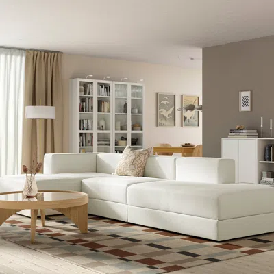 Ikea Jättebo 3.5-seat Mod Sofa With Chaise, Axvall Off-white, Width: 127 1/2 "