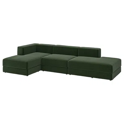Ikea Jättebo 3.5-seat Mod Sofa With Chaise, Johanneshov Dark Green, Width: 127 1/2 "