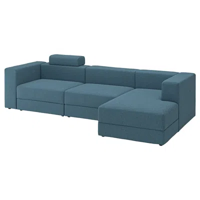 Ikea Jättebo 4-seat Mod Sofa With Chaise, Right With Headrest/axvall Dark Gray-blue, Width: 122 "