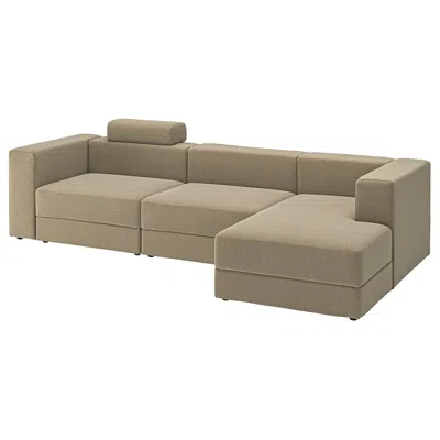 Ikea Jättebo 4-seat Mod Sofa With Chaise, Right With Headrest/johanneshov Brown-beige, Width: 122 "