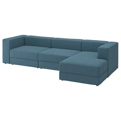 Ikea Jättebo 4-seat Mod Sofa With Chaise, Right/axvall Dark Gray-blue, Width: 122 "