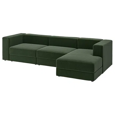 Ikea Jättebo 4-seat Mod Sofa With Chaise, Right/johanneshov Dark Green, Width: 122 "