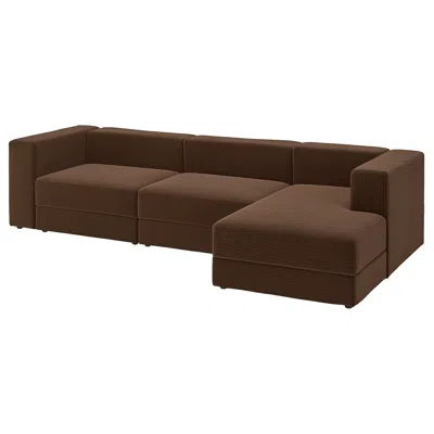 Ikea Jättebo 4-seat Mod Sofa With Chaise, Right/samsala Dark Brown, Width: 122 "