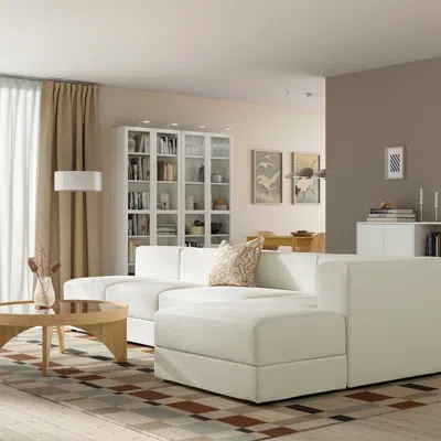 Ikea Jättebo 4.5-seat Mod Sofa With Chaise, Right/axvall Off-white, Width: 129 7/8 "