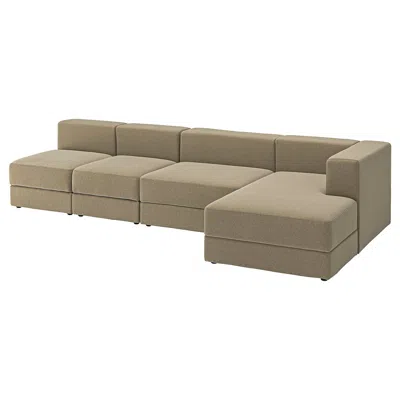 Ikea Jättebo 4.5-seat Mod Sofa With Chaise, Right/johanneshov Brown-beige, Width: 129 7/8 "