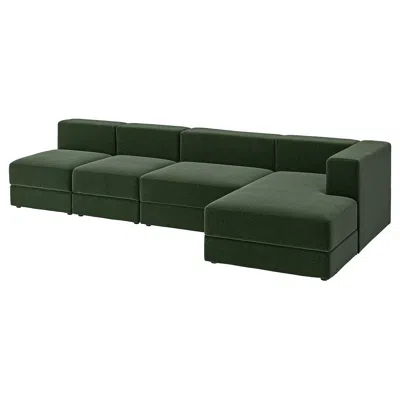 Ikea Jättebo 4.5-seat Mod Sofa With Chaise, Right/johanneshov Dark Green, Width: 129 7/8 "