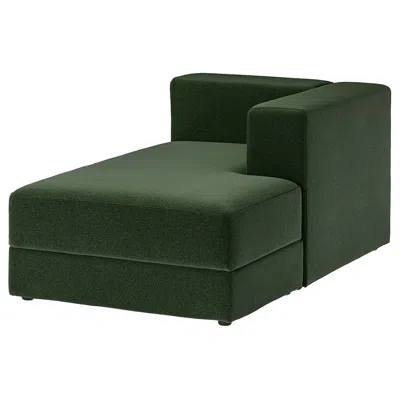Ikea Jättebo Chaise Module, Right, With Armrest/johanneshov Dark Green, Width: 37 3/8 "
