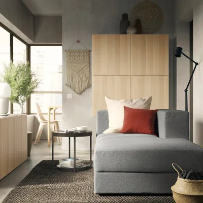 Ikea Jättebo Chaise Module, Right, With Armrest/tonerud Gray, Width: 37 3/8 "
