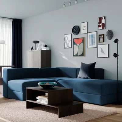 Ikea Jättebo Mod Corner Sofa, 2.5-seat With Chaise, Right/samsala Dark Blue, Depth: 25 5/8 "