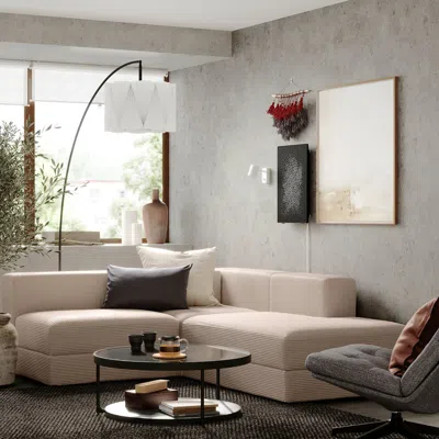 Ikea Jättebo Mod Corner Sofa, 2.5-seat With Chaise, Right/samsala Gray-beige, Depth: 25 5/8 "