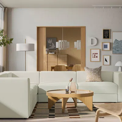 Ikea Jättebo Mod Corner Sofa, 6 Seat, Axvall Off-white, Height: 28 "