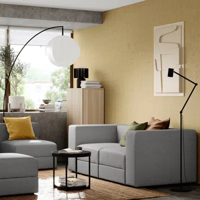 Ikea Jättebo Modular Loveseat, Tonerud Gray, Depth: 37 3/8 "