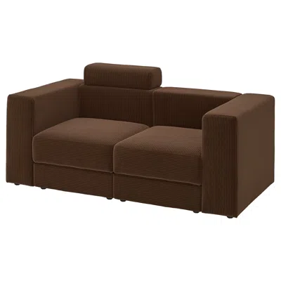 Ikea Jättebo Modular Loveseat, With Headrest/samsala Dark Brown, Depth: 37 3/8 "