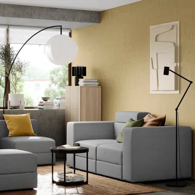Ikea Jättebo Modular Loveseat, With Headrest/tonerud Gray, Depth: 37 3/8 "