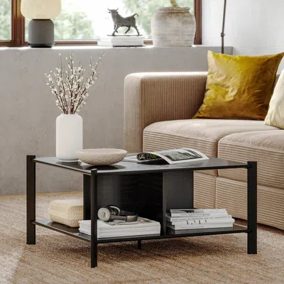 Ikea Jättesta Coffee Table, Black, 31 1/2x31 1/2 " Rectangular, Black, Modern