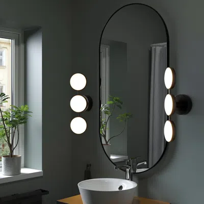 Ikea Kabomba Led Wall Lamp, Dimmable Matte/black, 19x6 "