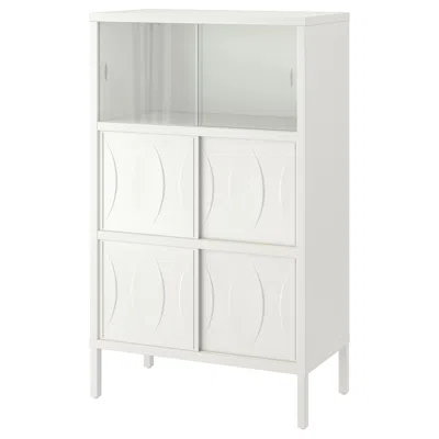 Ikea Kalknäs Cabinet With Sliding Doors, White, 32 5/8x16 7/8x53 7/8 "
