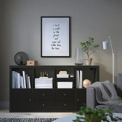 Ikea Kallax Insert With 1 Shelf, Black-brown, 13x13 "