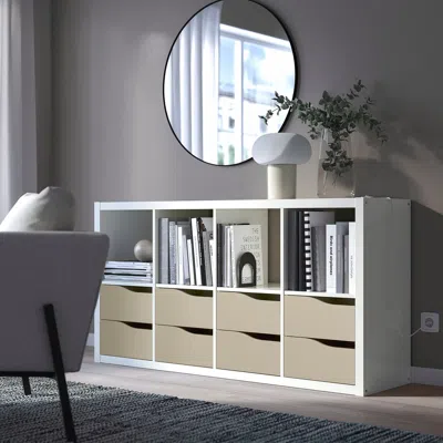 Ikea Kallax Insert With 2 Drawers, Wave Shaped/beige, 13x13 "