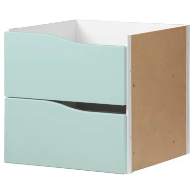 Ikea Kallax Insert With 2 Drawers, Wave Shaped/pale Turquoise, 13x13 "