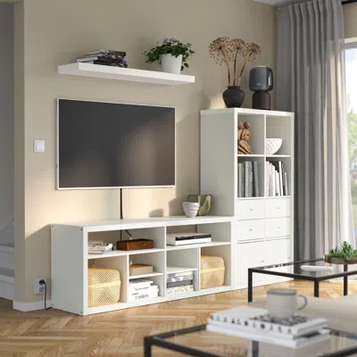 Ikea Kallax / Lack Tv Storage Combination, White, 88 1/4x15 3/8x57 7/8 "