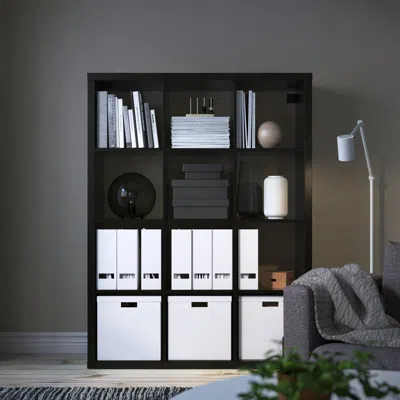 Ikea Kallax Shelf Unit, Black-brown, 43 7/8x57 5/8 "