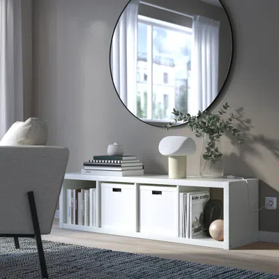 Ikea Kallax Shelf Unit, White, 16 3/8x57 5/8 " In Multi