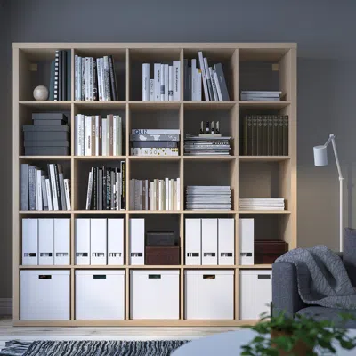 Ikea Kallax Shelf Unit, White Stained Oak Effect, 71 5/8x71 5/8 "