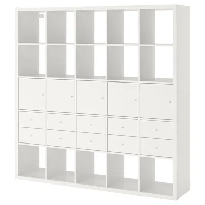 Ikea Kallax Shelf Unit With 10 Inserts, White, 71 5/8x71 5/8 "