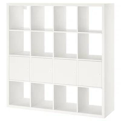 Ikea Kallax Shelf Unit With 4 Inserts, White, 57 7/8x57 5/8 "