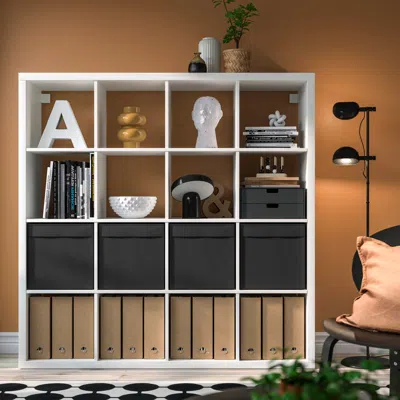 Ikea Kallax Shelf Unit With 4 Inserts, White, 57 7/8x57 5/8 "