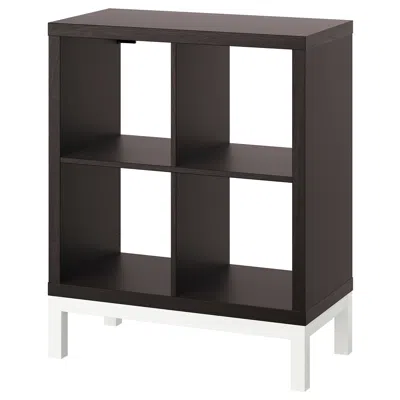 Ikea Kallax Shelving Unit With Underframe, Black-brown/white, 30 3/8x37 "