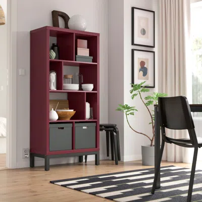 Ikea Kallax Shelving Unit With Underframe, Brown-red/black, 30 1/8x15 3/8x64 5/8 "