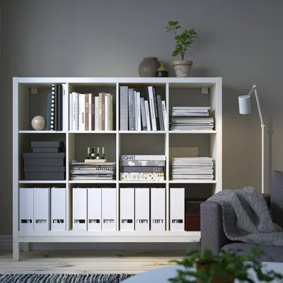 Ikea Kallax Shelving Unit With Underframe, White/white, 57 7/8x50 3/4 "