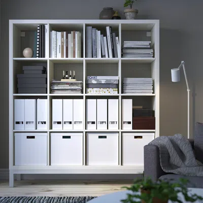 Ikea Kallax Shelving Unit With Underframe, White/white, 57 7/8x64 5/8 "