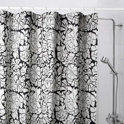 Ikea Kanadalärk Shower Curtain, Floral Pattern/black, 72x72 "