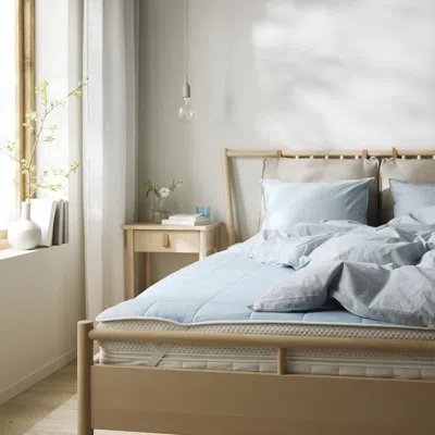 Ikea Kejsarolvon Mattress Protector, Beige/blue, Full
