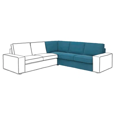 Ikea Kivik Corner Section, Tallmyra Blue, Width: 92 1/8 "