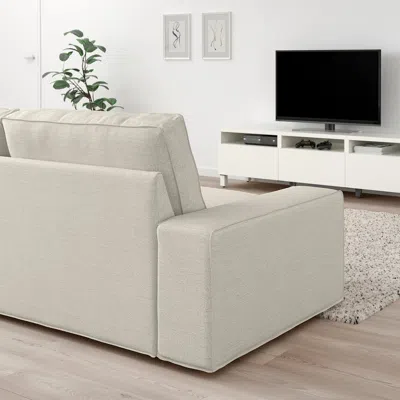 Ikea Kivik Corner Sectional, 5-seat With Chaise, Gunnared Beige, Depth Chaise: 64 1/8 " In Neutral