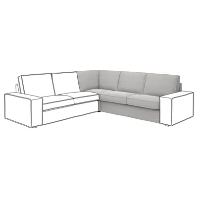 Ikea Kivik Cover For Corner Section, Tallmyra White/black