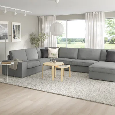 Ikea Kivik Sectional 6-seat Crn/chaise, Tibbleby Beige/gray, Depth Chaise: 64 1/8 "