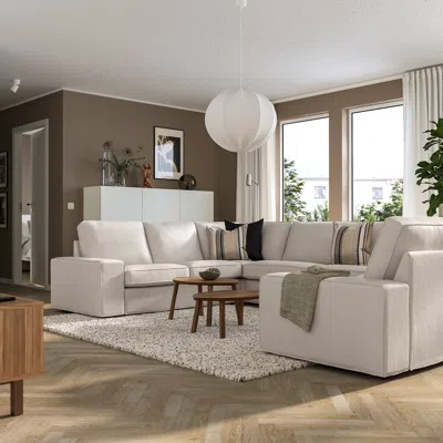 Ikea Kivik Sectional, 6-seat, Tresund Light Beige, Width: 144 7/8 "