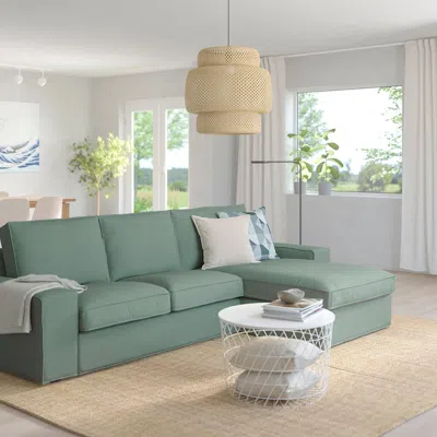 Ikea Kivik Sofa With Chaise, Tallmyra Light Green, Max. Width: 110 1/4 "