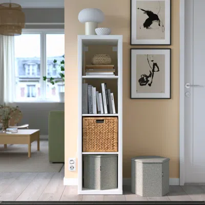 Ikea Kjuge Ottoman With Storage, Öreryd Gray-beige, Diameter: 15 "