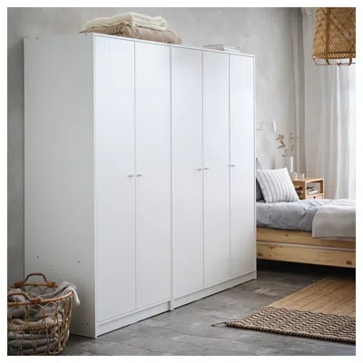 Ikea Kleppstad Wardrobe With 3 Doors, White, 46 1/8x21 5/8x69 1/4 "